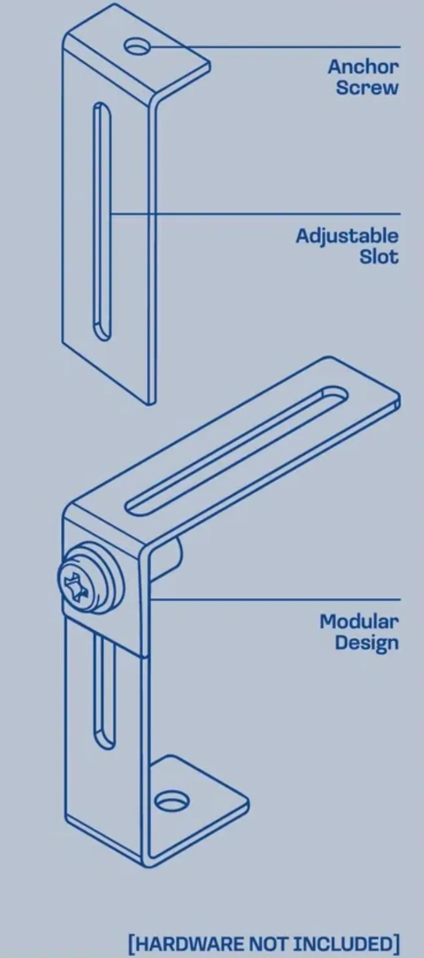 Drawing of the adjustable slot and modular stacking
