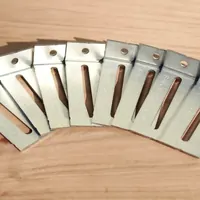 Eight galvanized BINKIN brackets fanned out